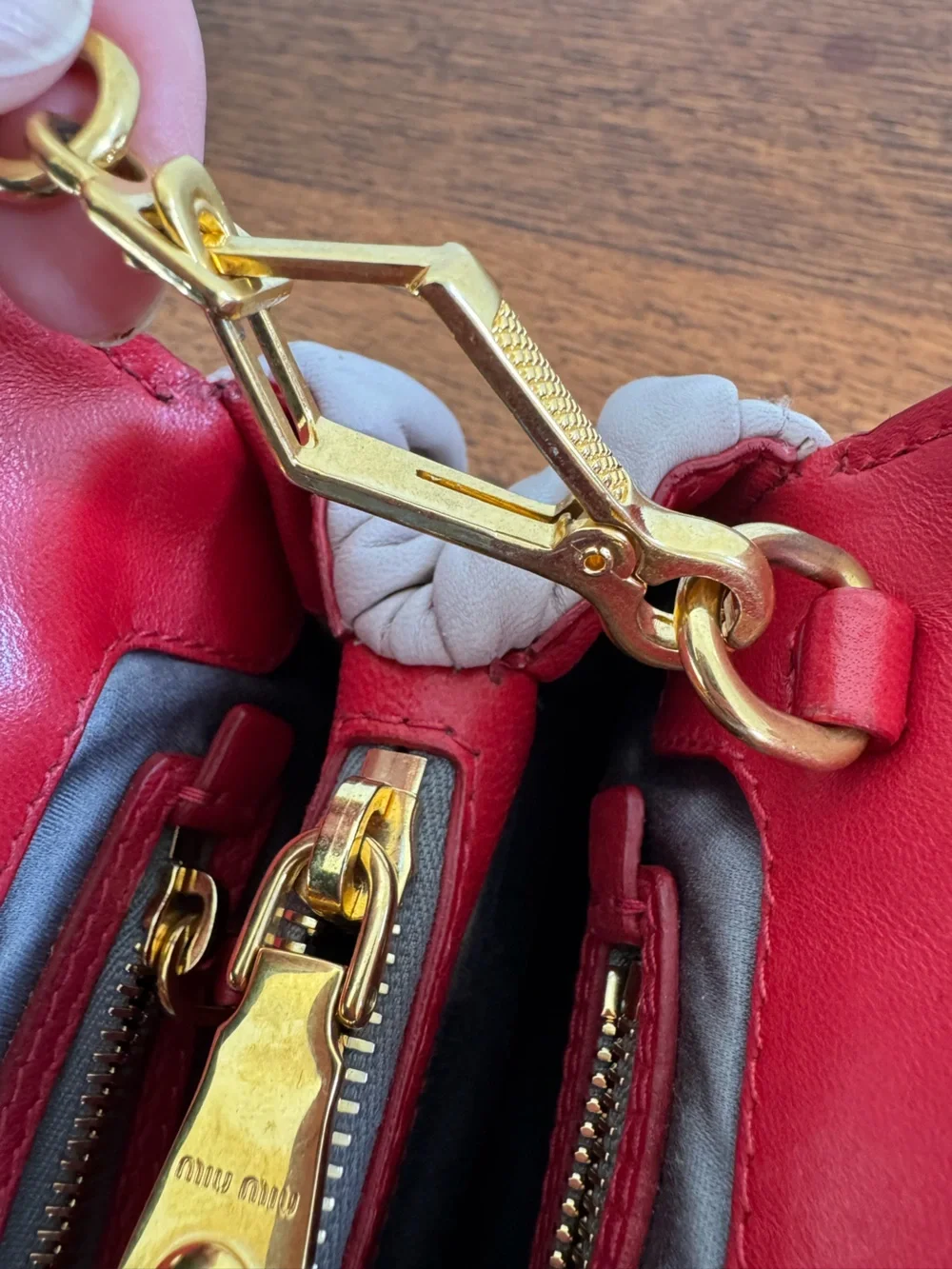 Miu Miu Bicolor Matelassé Nappa Leather Satchel/Crossbody with COA